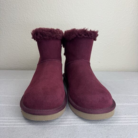 Kookaburra Ugg Jordina Mini Suede Sherpa Ankle Boots Booties Zinfandel Wine 8 - Picture 9 of 13